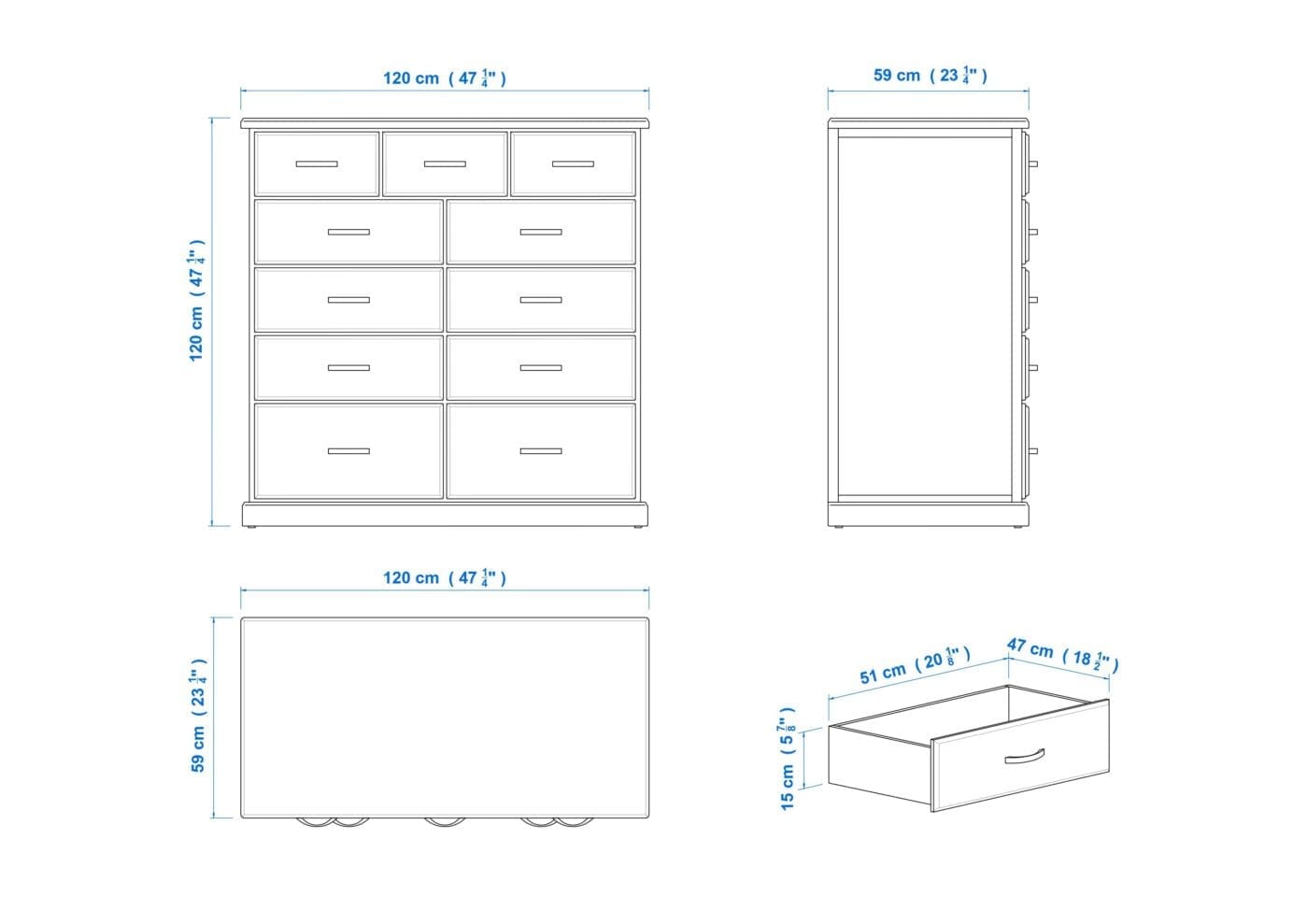 Katoomba EXTRA DEEP 11 Drawer Chest