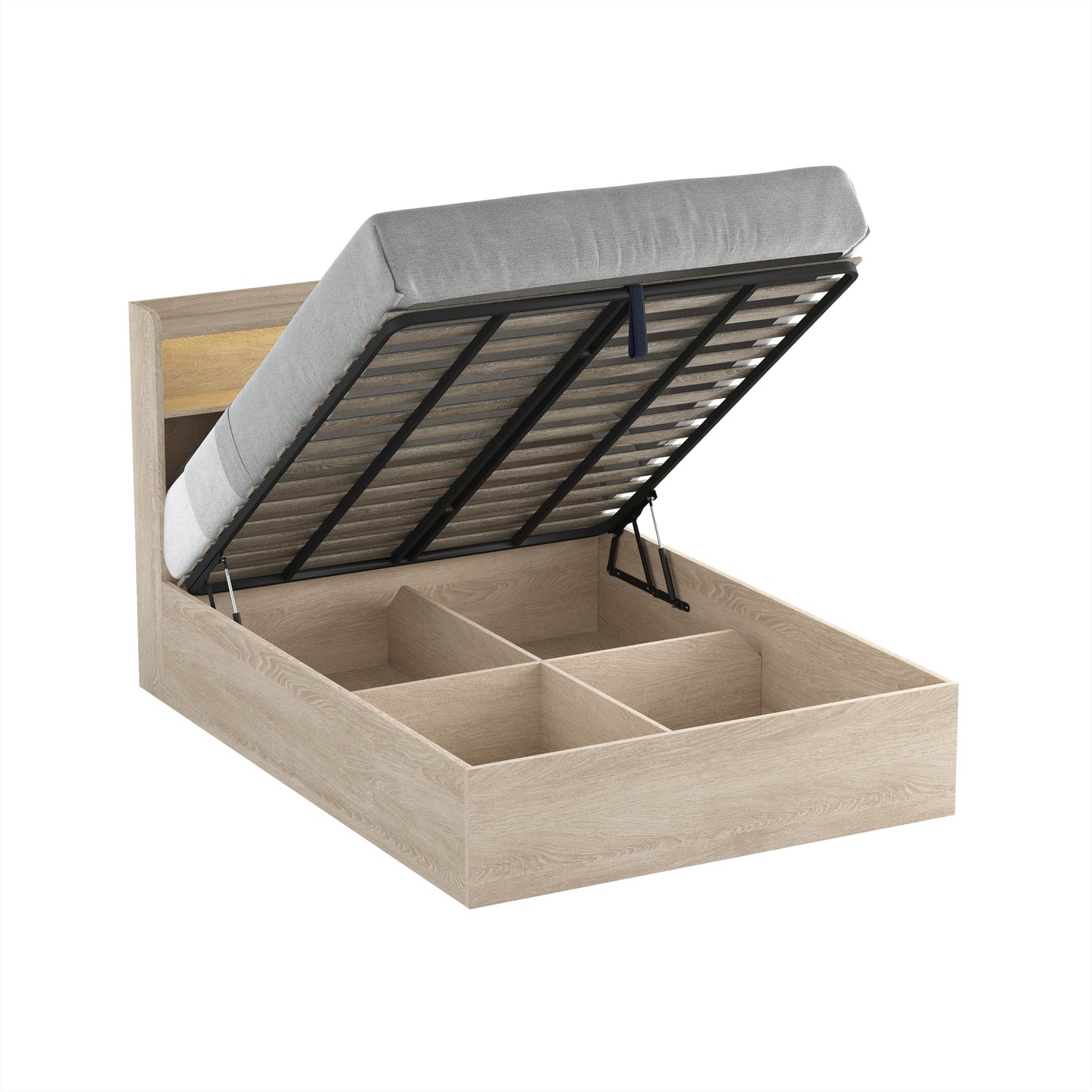 Nook Gas Lift w Under Storage, USB ports and LED Lighting