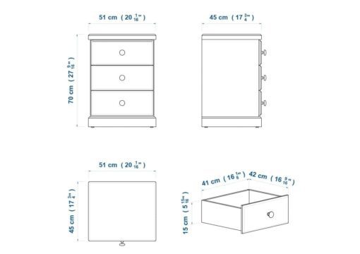Savannah 51cm Bedside Aussie Made Choice of Colours