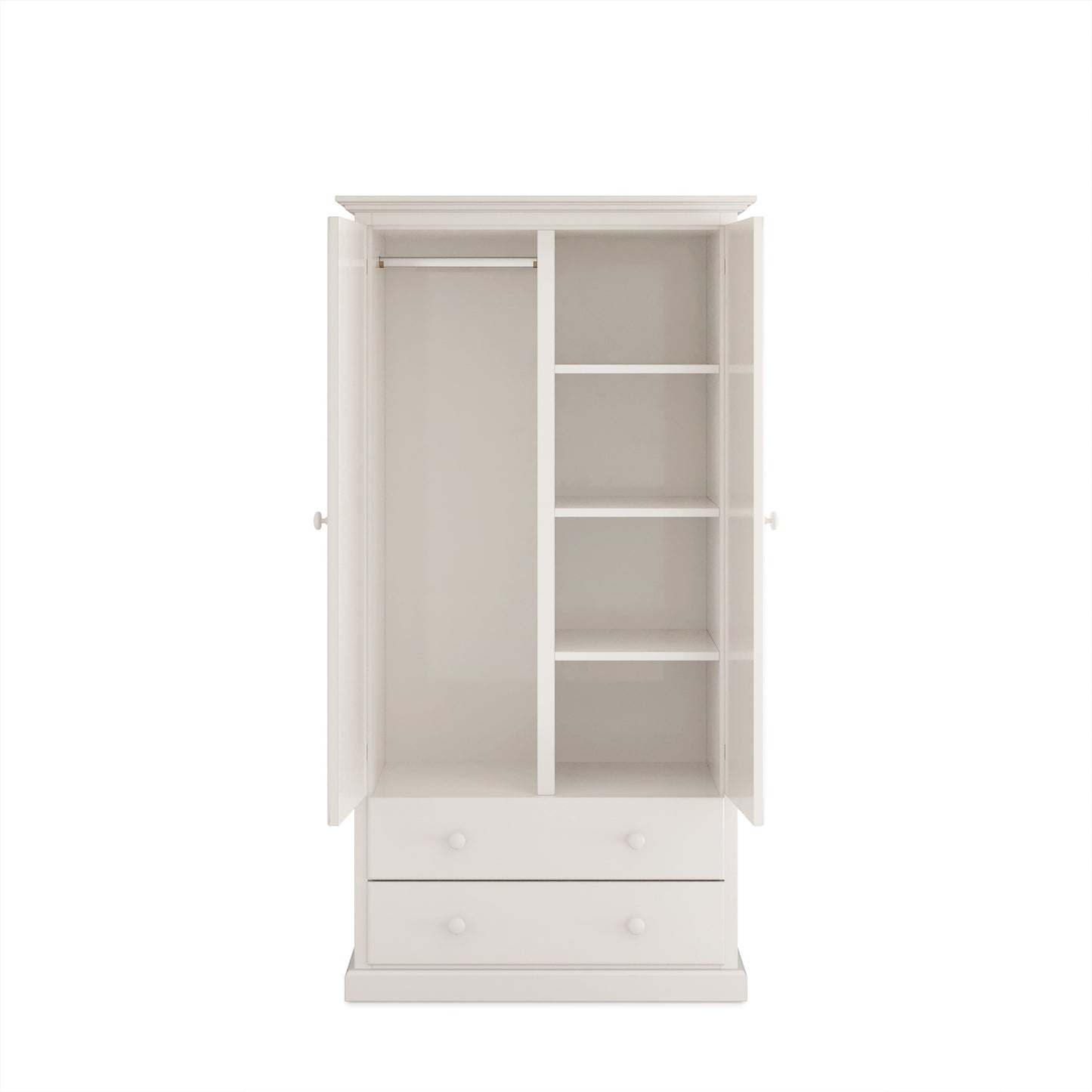 Heritage 90cm Hanging and Shelving Timber Wardrobe 2 Door 2 Drawer Robe – Aussie made Choice of Colours