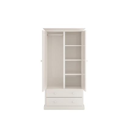 Heritage 90cm Hanging and Shelving Timber Wardrobe 2 Door 2 Drawer Robe – Aussie made Choice of Colours