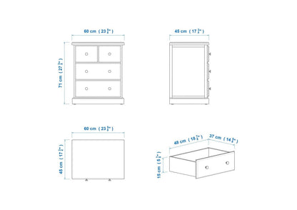 Chas 4 Drawer Bedside