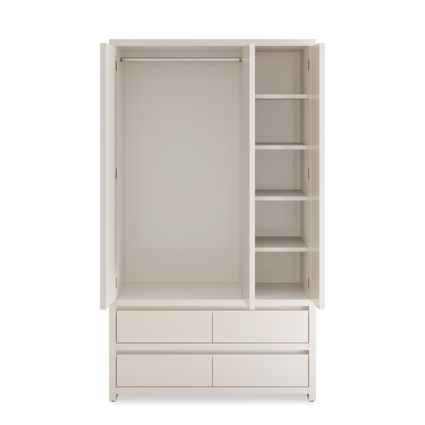 Modern 120cm Hanging & Shelving Wardrobe with 4 Drawers – Aussie Made Choice of Colours