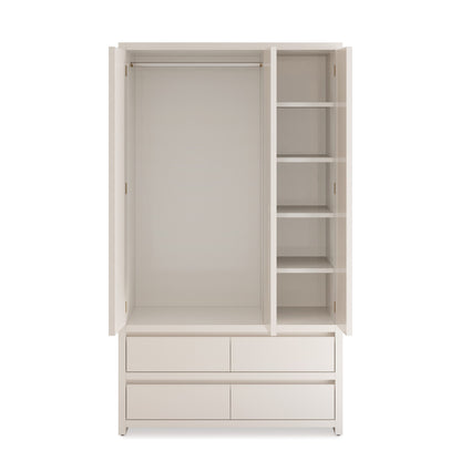 Modern 120cm Hanging & Shelving Wardrobe with 4 Drawers – Aussie Made Choice of Colours
