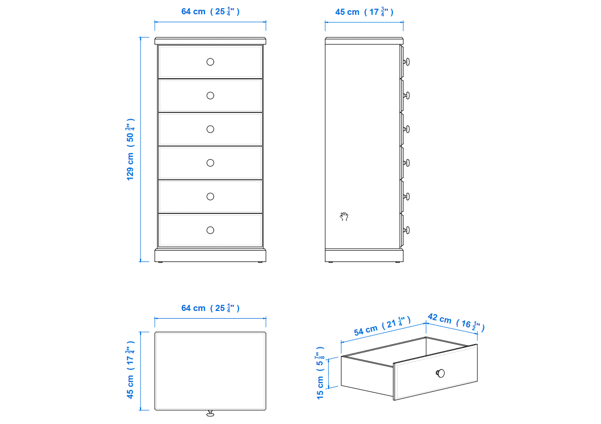 Savannah 64cm 6 Drawer Chest Aussie Made Choice of Colours