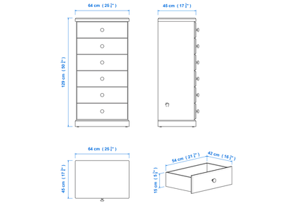 Savannah 64cm 6 Drawer Chest Aussie Made Choice of Colours