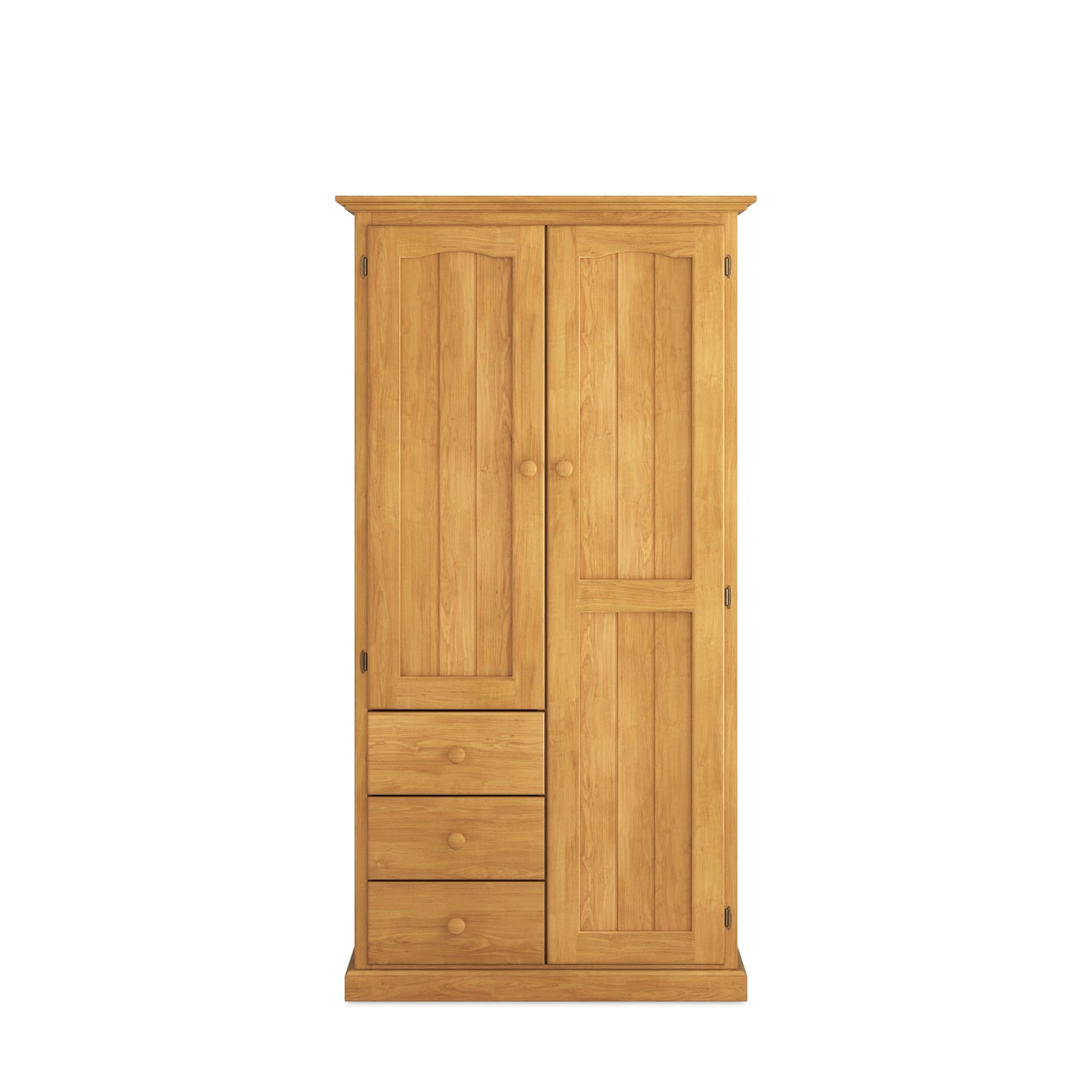 Heritage Timber Wardrobe 90cm 2 Door 3 Drawer Robe Long & Short Hanging – Aussie Made Choice of Colours