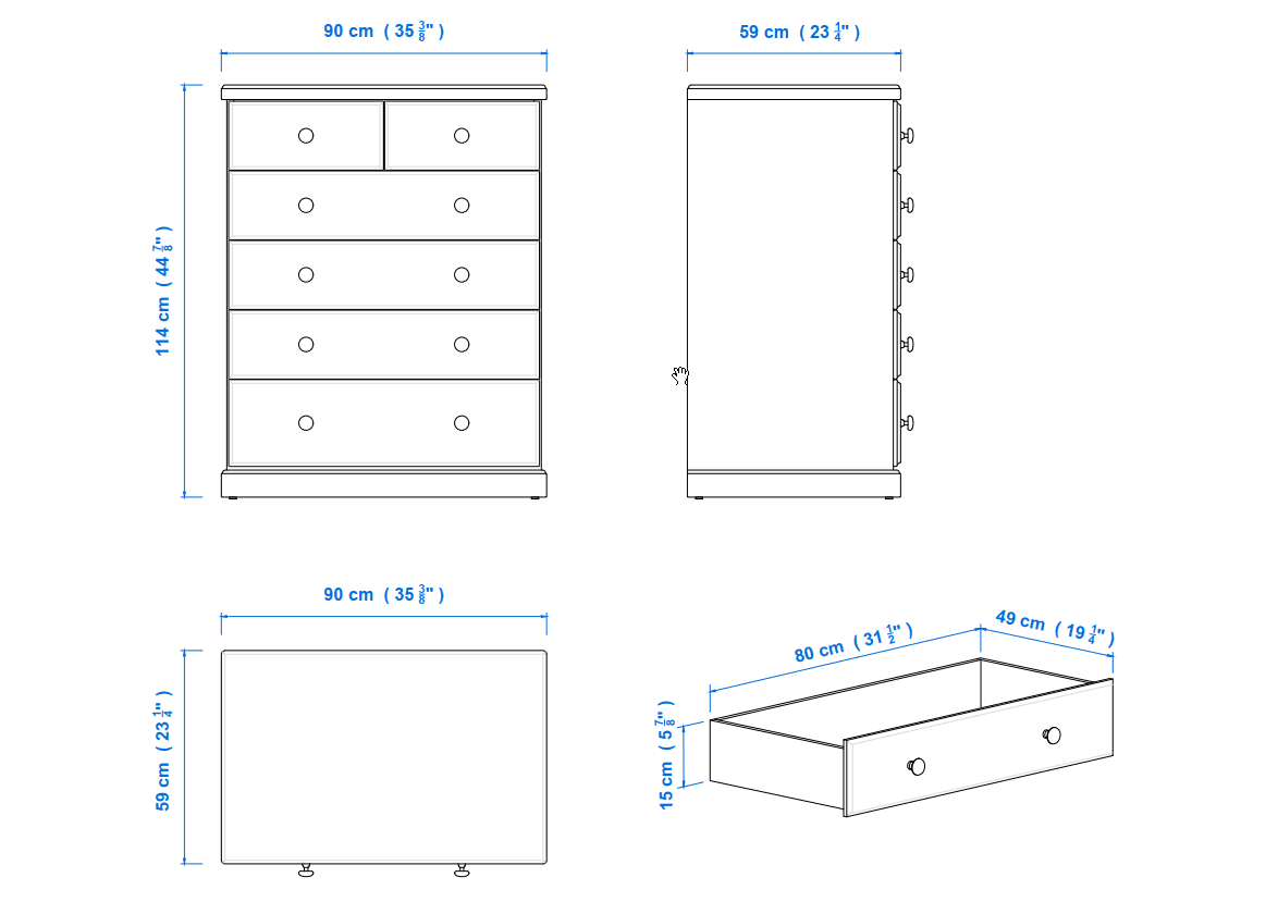 Savannah 90cm 6 Drawer Chest – Extra Deep Aussie Made Choice of Colours