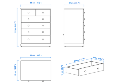 Savannah 90cm 6 Drawer Chest – Extra Deep Aussie Made Choice of Colours