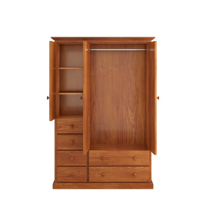Heritage Timber Wardrobe 120cm Hanging Shelving 6 Drawer – Aussie Made Choice of Colours