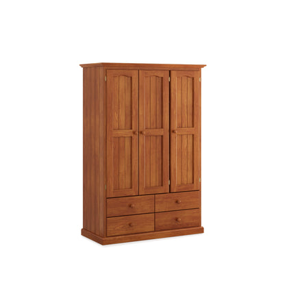 Heritage Timber Wardrobe 120cm 3 Door 4 Drawer Hanging & Shelving – Aussie Made Choice of Colours