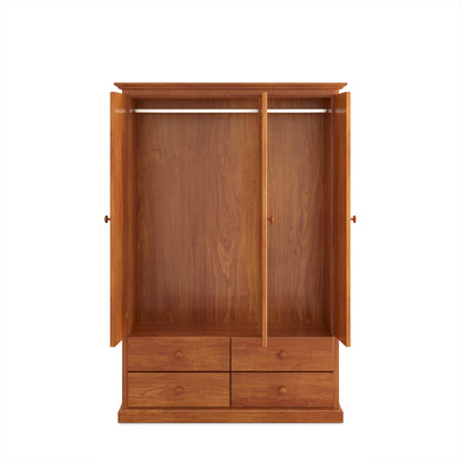 Heritage Timber Wardrobe 120cm 3 Door 4 Drawer All Hanging – Aussie Made Choice of Colours