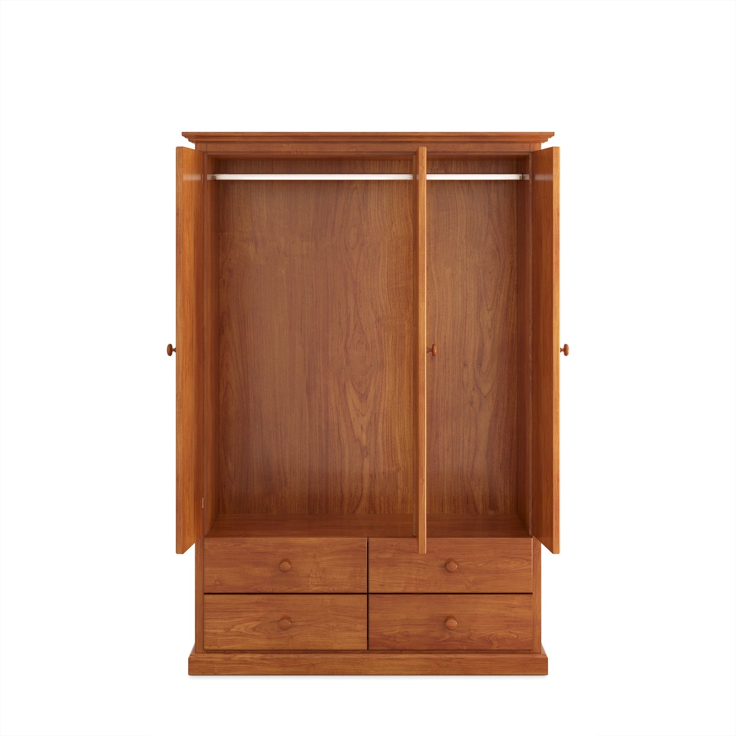 Heritage Timber Wardrobe 120cm 3 Door 4 Drawer Hanging & Shelving – Aussie Made Choice of Colours