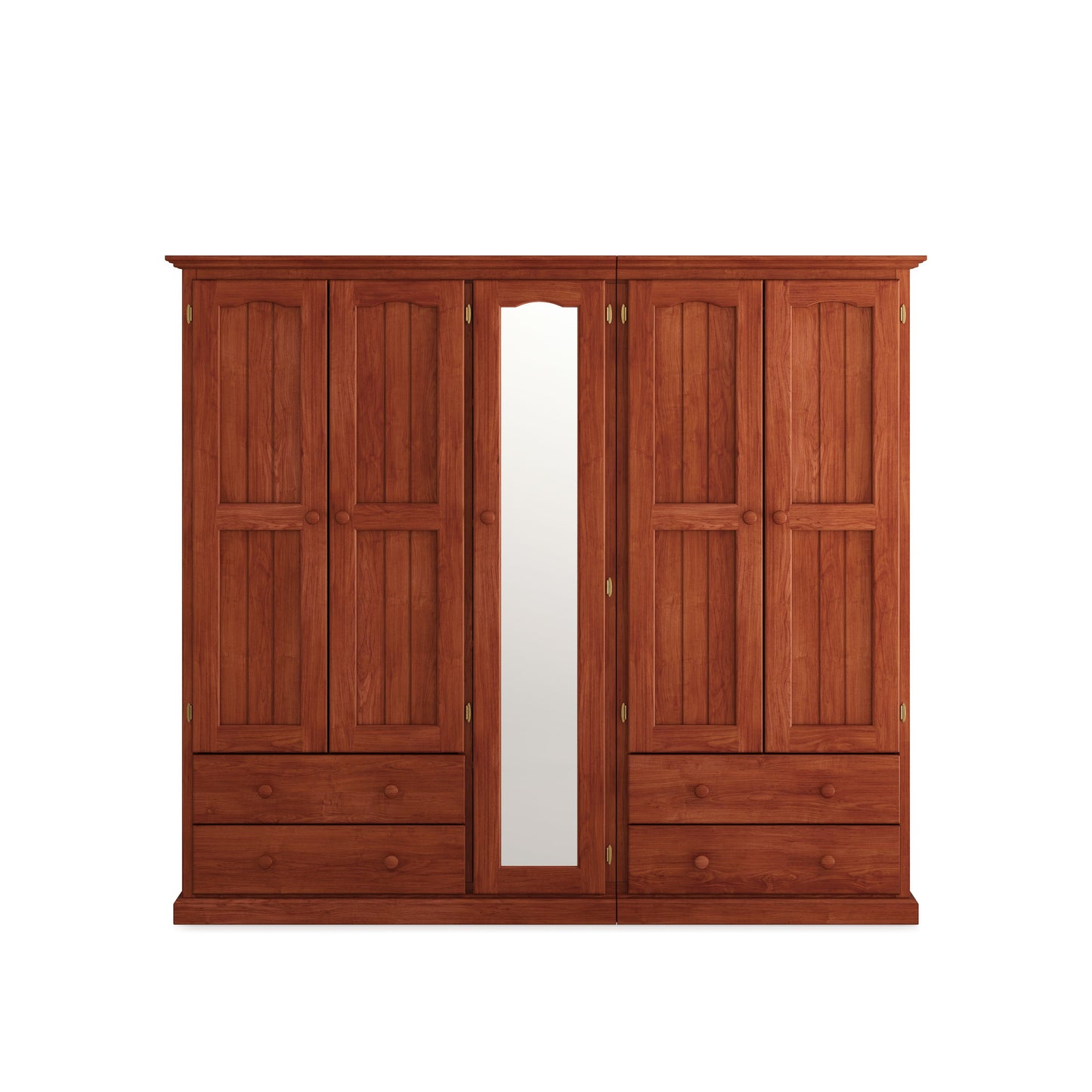 Heritage Timber Wardrobe 200cm 5 Door 4 Drawer Hanging & Shelving – Aussie Made Choice of Colours