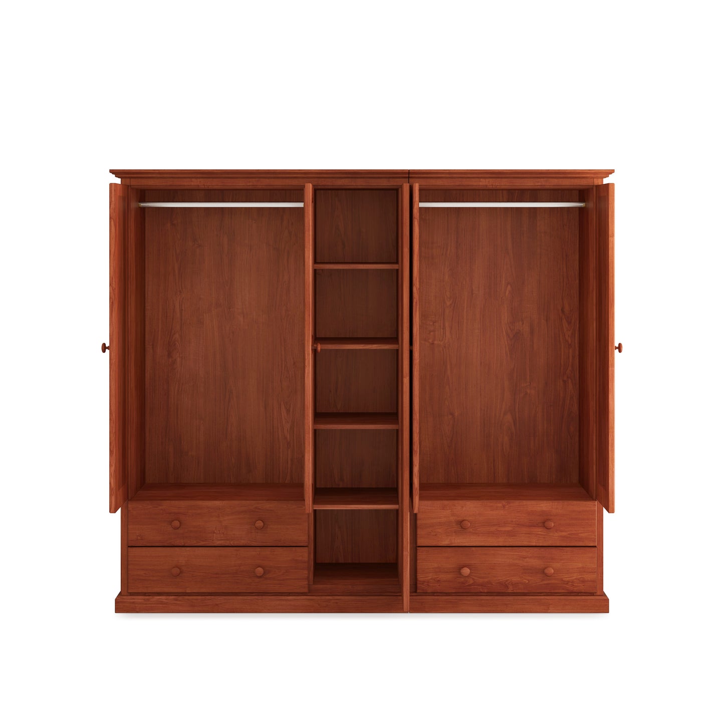 Heritage Timber Wardrobe 200cm 5 Door 4 Drawer Hanging & Shelving – Aussie Made Choice of Colours