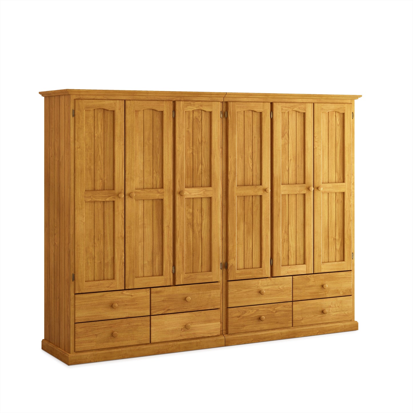 Heritage Timber Wardrobe 250cm 6 Door 8 Drawer Robe All Hanging – Aussie Made Choice of Colours