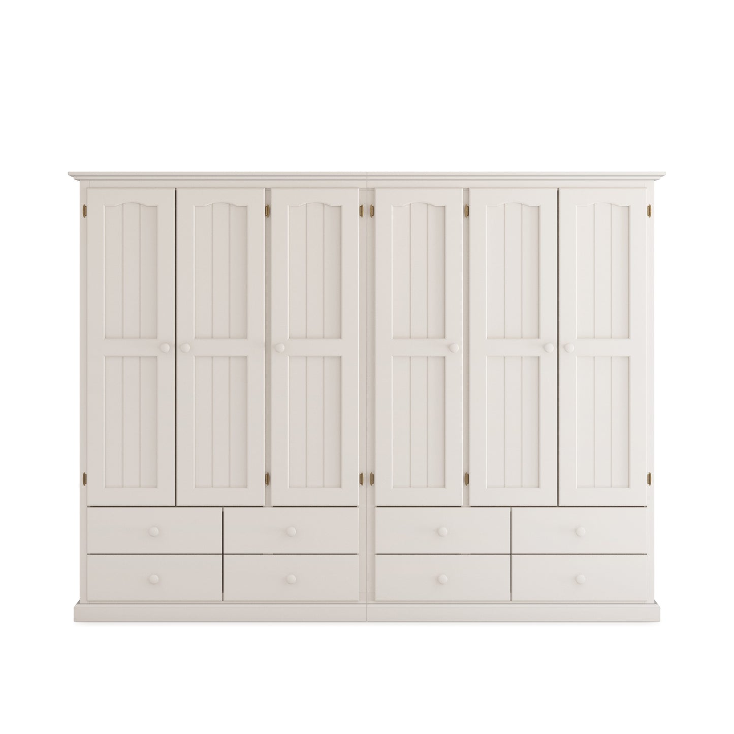 Heritage Timber Wardrobe 250cm 6 Door 8 Drawer Robe Hanging & Shelving – Aussie Made Choice of Colours