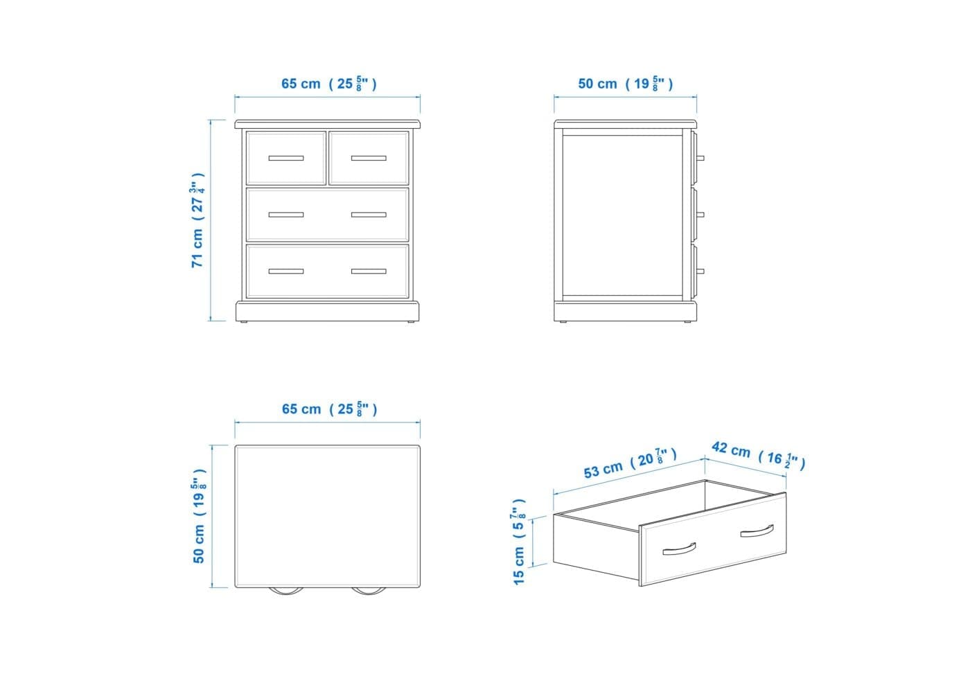Katoomba 4 Drawer Bedside