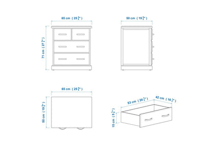 Katoomba 4 Drawer Bedside
