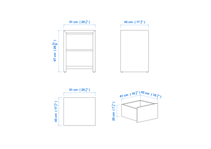 Modern 2 Drawer Bedside 51cm Aussie Made Choice of Colours