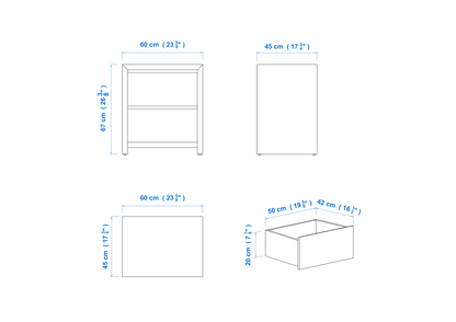 Modern 2 Drawer Bedside 60cm Aussie Made Choice of Colours
