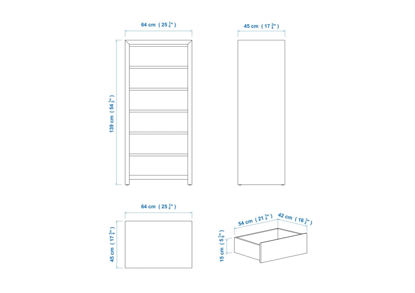 Modern 60cm 6 Drawer Aussie Made Choice of Colours