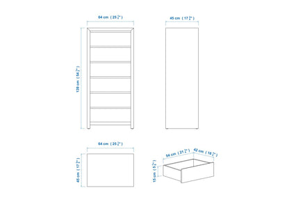 Modern 60cm 6 Drawer Aussie Made Choice of Colours