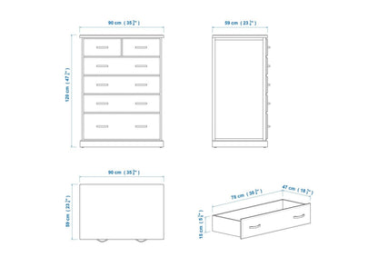 Katoomba EXTRA DEEP 6 Drawer Chest
