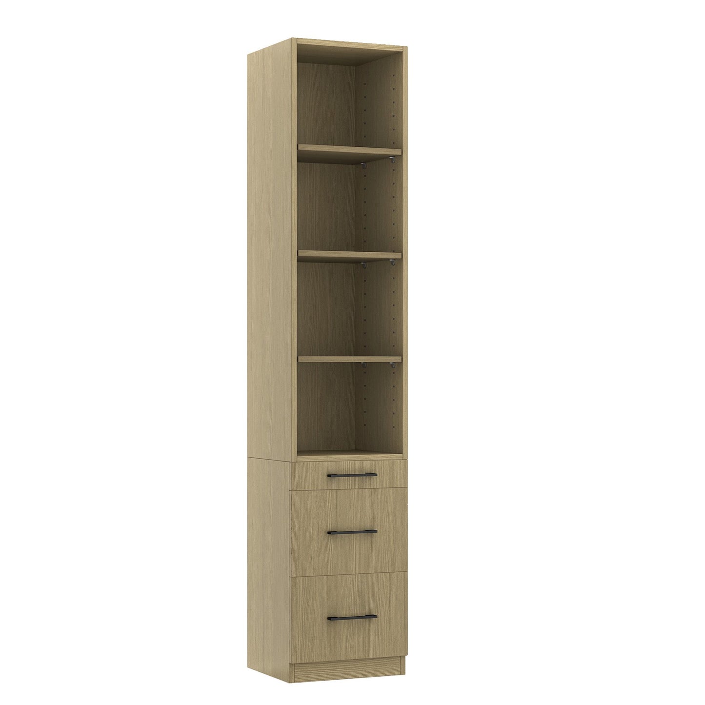 5. Wallbed Bookcase AB-4b Adjustable Shelves, Pullout Table, 2 Drawer