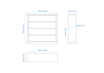 Heritage Timber Bookcase (4×4) H120xW126xD35cm – Aussie Made Choice of Colours
