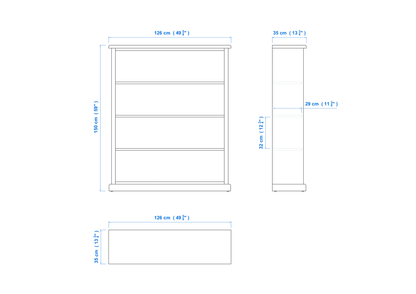 Heritage Timber Bookcase (5×4) H150xW126xD35cm – Aussie Made Choice of Colours