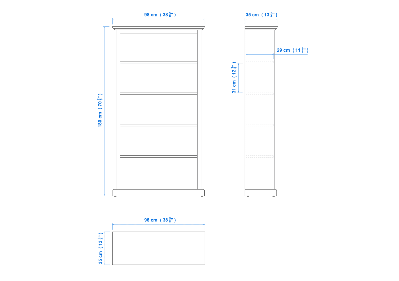 Heritage Timber Bookcase (6×3) H180xW98xD35cm – Aussie Made Choice of Colours