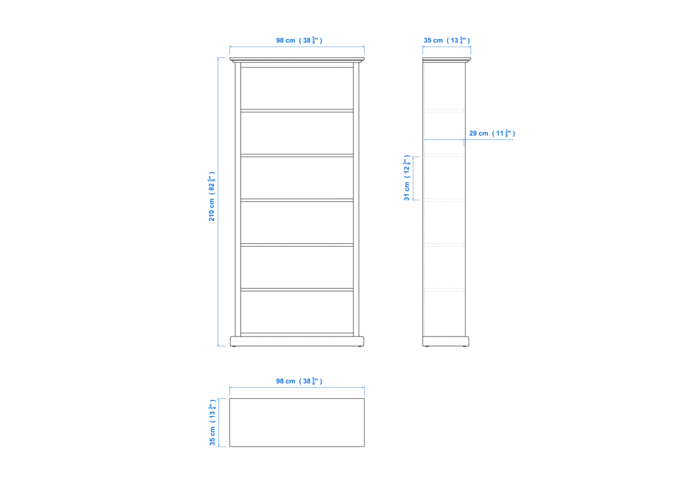 Heritage Timber Bookcase (7×3) H210xW98xD35cm – Aussie Made Choice of Colours