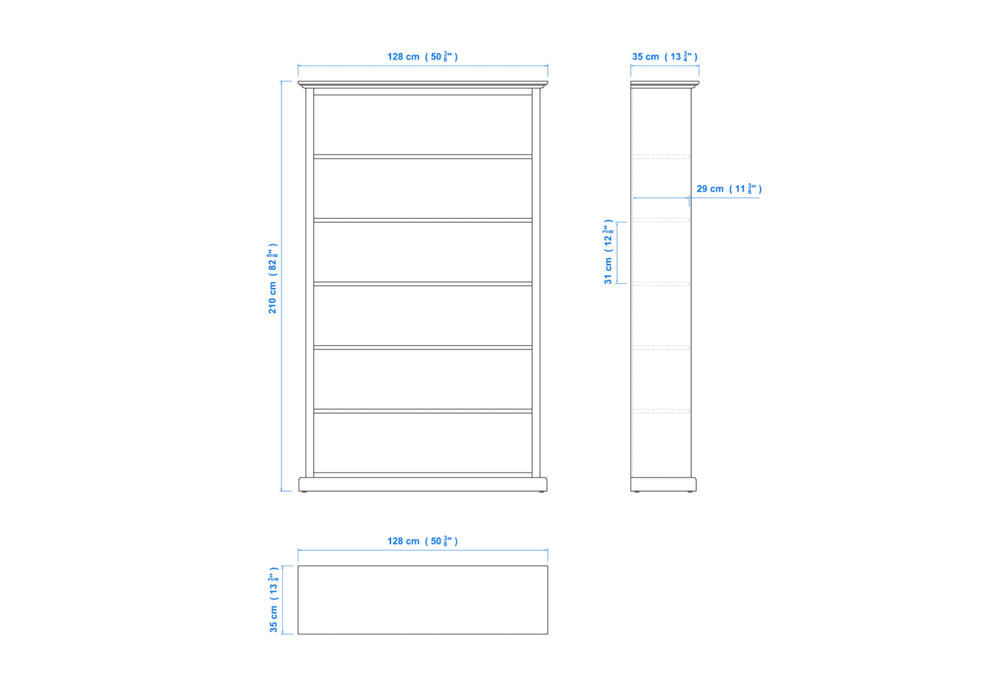 Heritage Timber Bookcase (7×4) H210xW128xD35cm – Aussie Made Choice of Colours