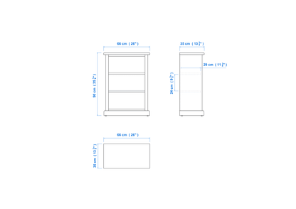 Heritage Timber Bookcase 3×2 (H90 x W66cm) Aussie Made Choice of Colours