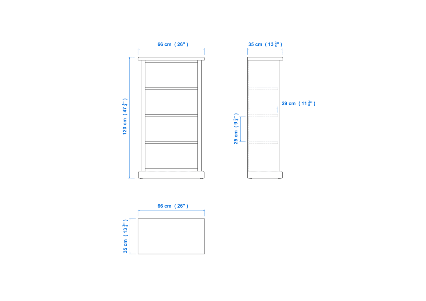 Heritage Timber Bookcase (4×2) H120xW66xD35cm – Aussie Made Choice of Colours