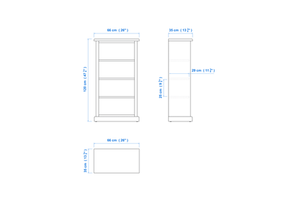 Heritage Timber Bookcase (4×2) H120xW66xD35cm – Aussie Made Choice of Colours