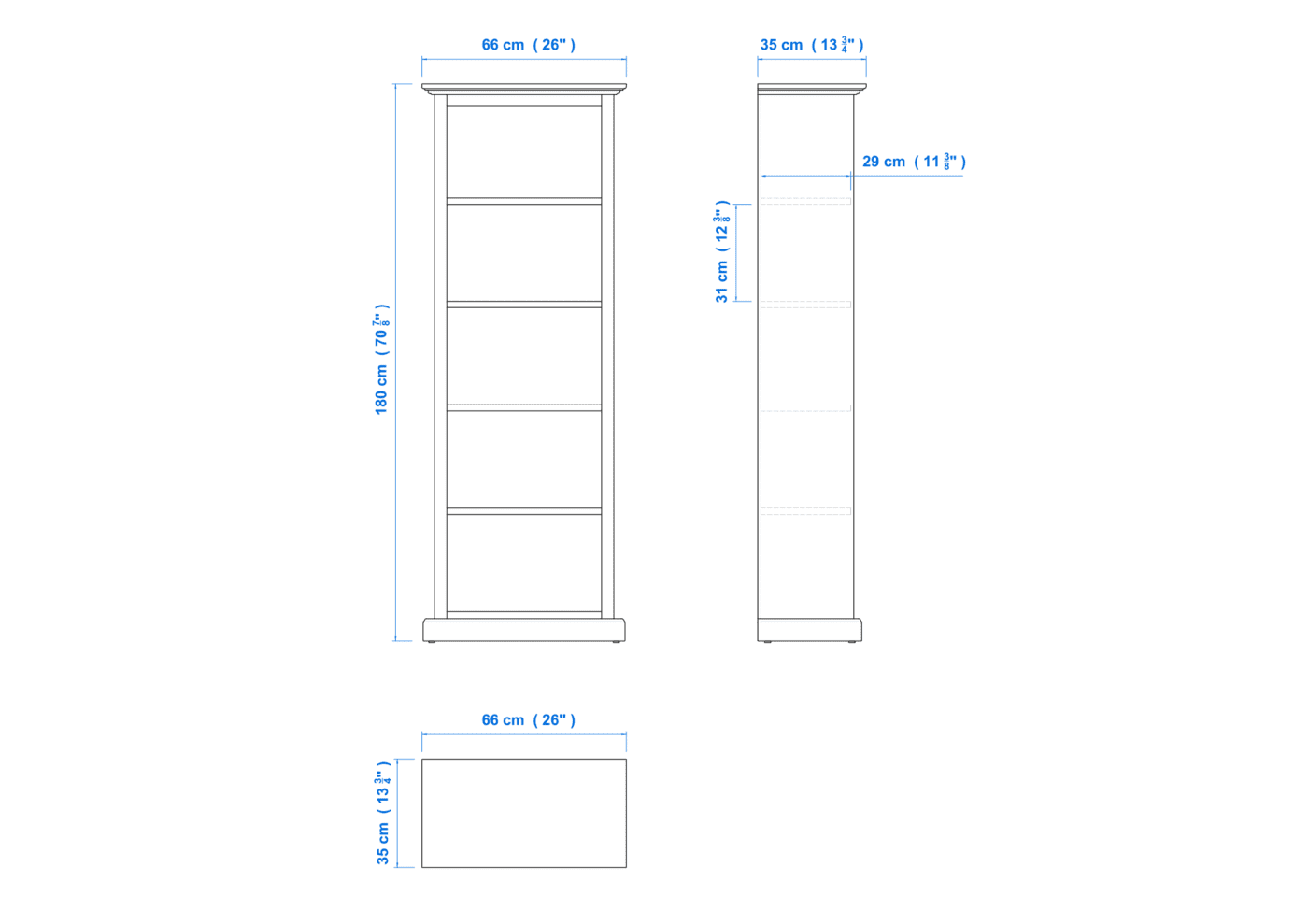Heritage Timber Bookcase (6×2) H180xW66xD35cm – Aussie Made Choice of Colours