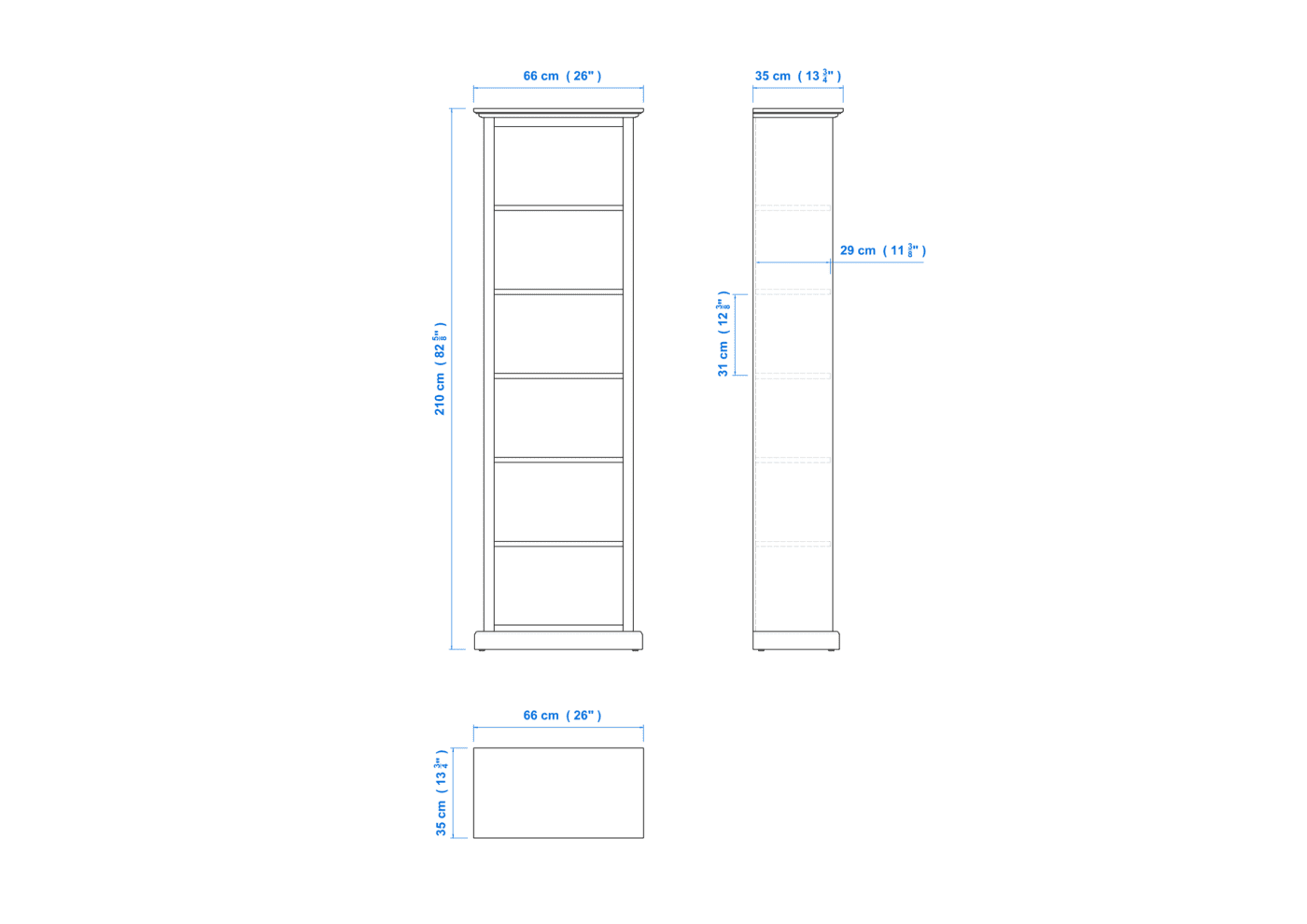 Heritage Timber Bookcase (7×2) H210xW66xD35cm – Aussie Made Choice of Colours
