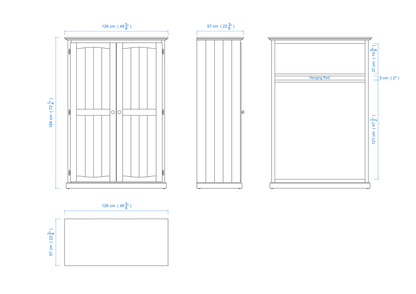 120cm All Hanging Wardrobe – Aussie Made Choice of Colours