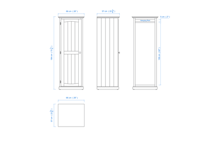 60cm All Hanging Wardrobe – Aussie Made Choice of Colours
