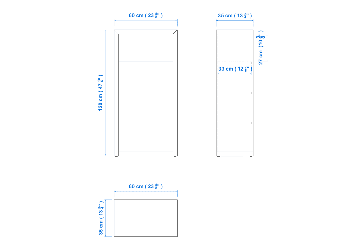 Modern 4×2 Bookcase – Aussie Made, Choice of Colours