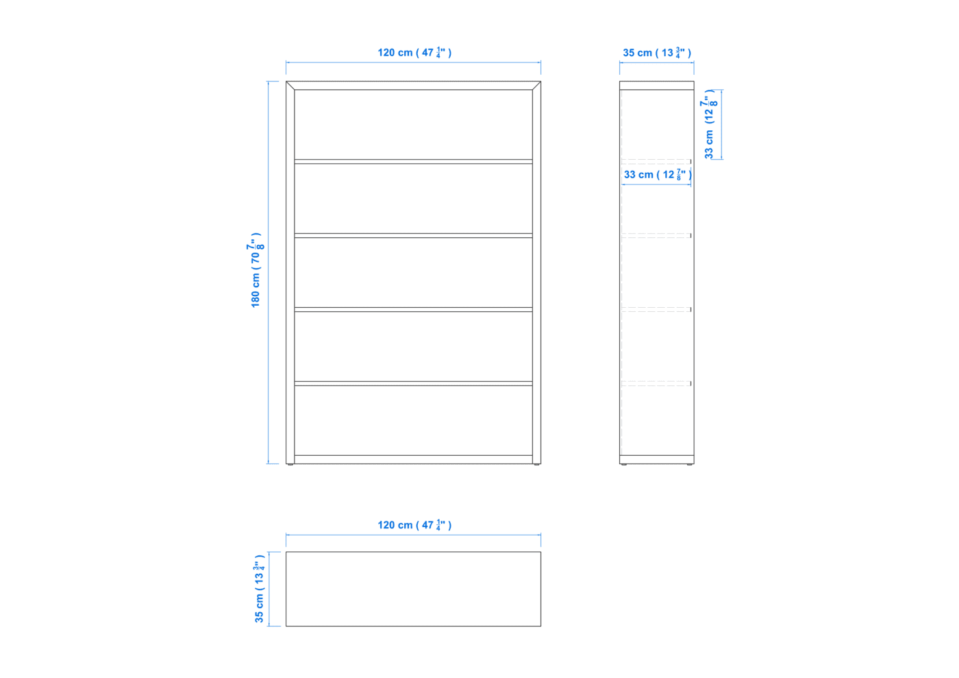 Modern 6×4 Bookcase – Aussie Made, Choice of Colours