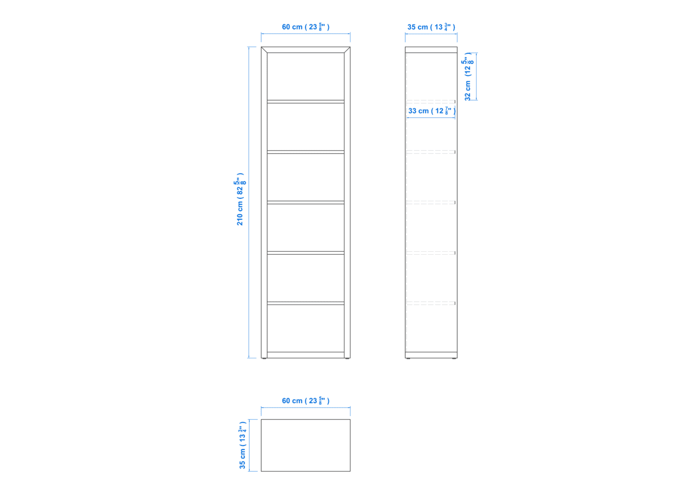 Modern 7×2 Bookcase – Aussie Made, Choice of Colours