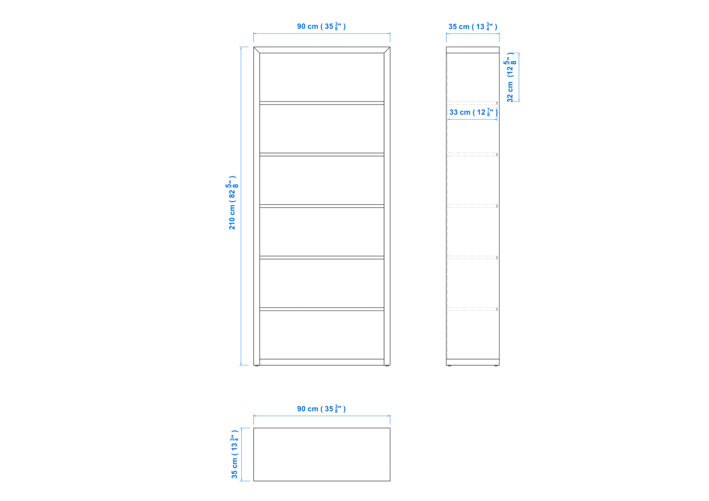 Modern 7×3 Bookcase – Aussie Made, Choice of Colours