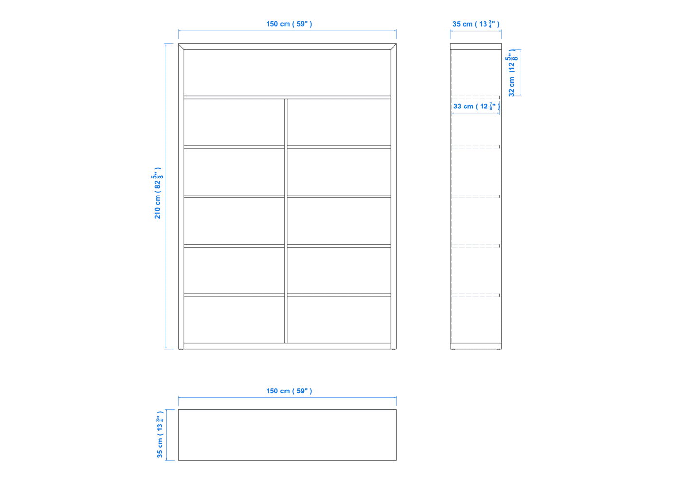 Modern 7×5 Bookcase – Aussie Made, Choice of Colours
