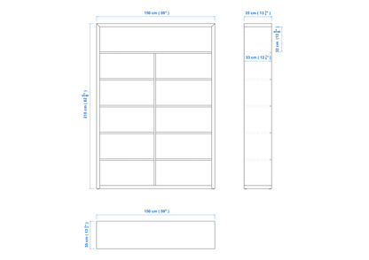 Modern 7×5 Bookcase – Aussie Made, Choice of Colours