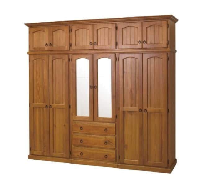 Heritage Timber Wardrobe 250cm with Top Cupboards Hanging & Shelving – Aussie Made Choice of Colours