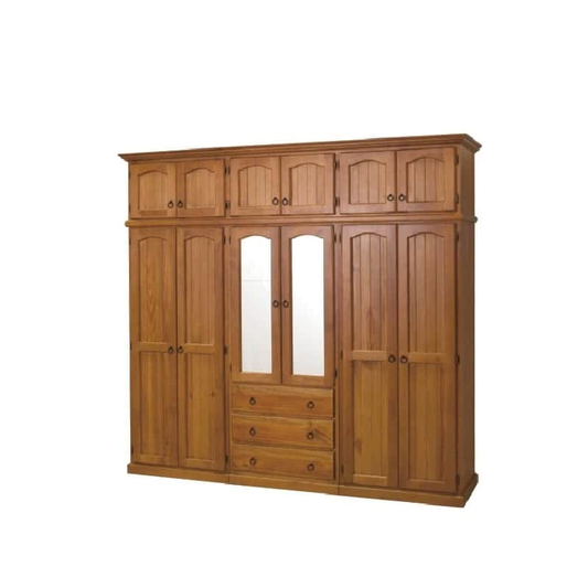Heritage Timber Wardrobe 250cm with Top Cupboards Hanging & Shelving – Aussie Made Choice of Colours