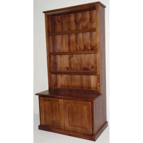 Colonial bookcase combo with 2 doors_Timber Bookcase